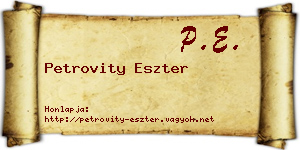 Petrovity Eszter névjegykártya