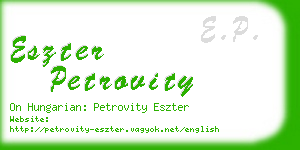 eszter petrovity business card